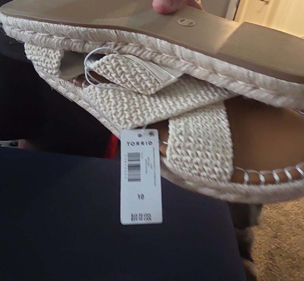 torrid Ivory Crochet Crossband Espadrille Slide Sandals - Picture 4 of 5